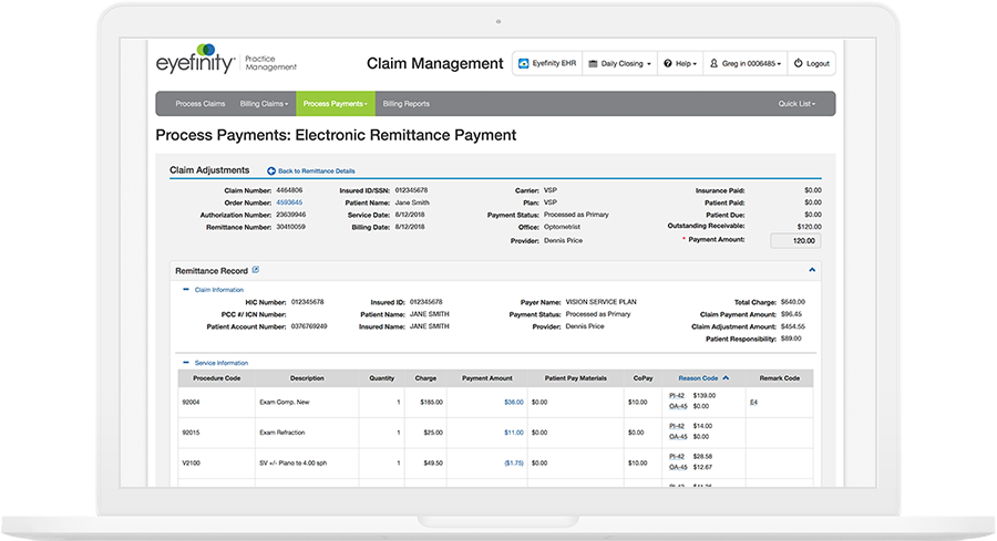 Eyefinity Practice Management - Process Payments: Electronic Remittance Payment Eyefinity Practice Management - Process Payments: Electronic Remittance Payment