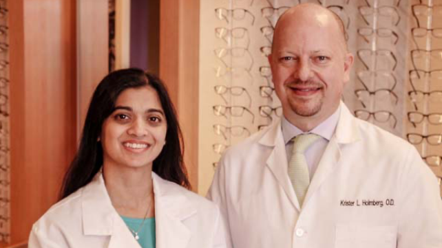 Two eye care professionals smiling