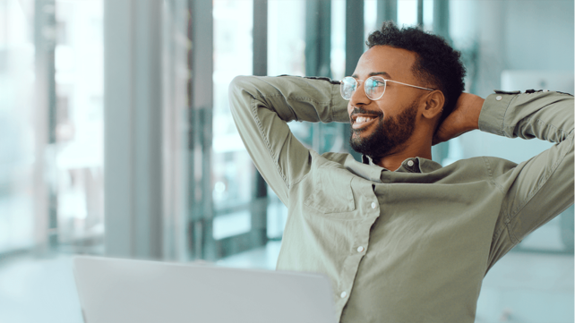 man smiling appointment scheduling