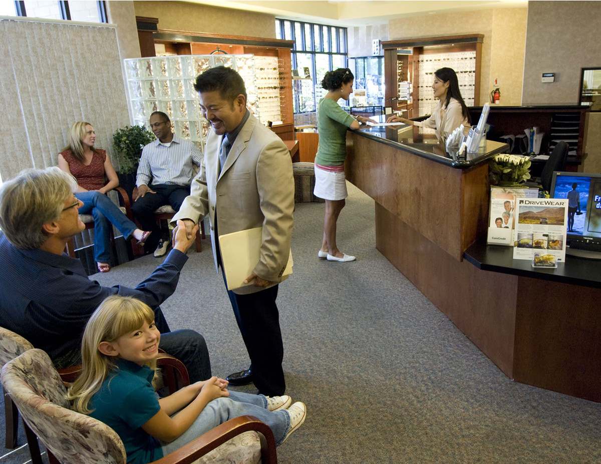 eyecare office waiting room crowded