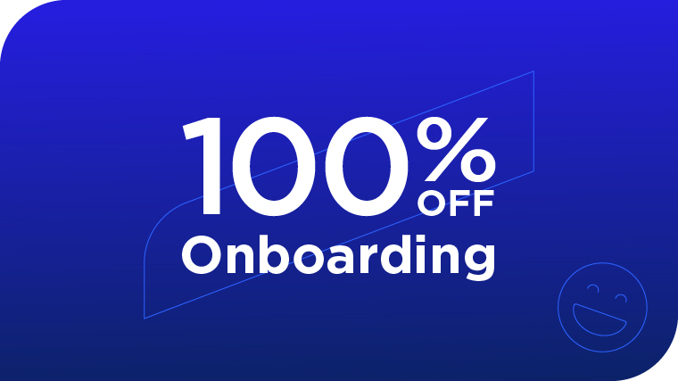100% off onboarding