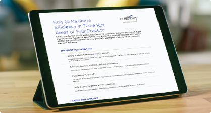 Eyefinity's Efficiency Guide on a tablet 