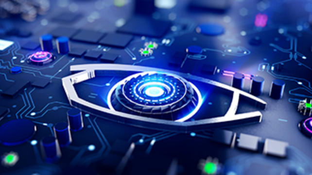 Picture of eye shaped practice technology AI