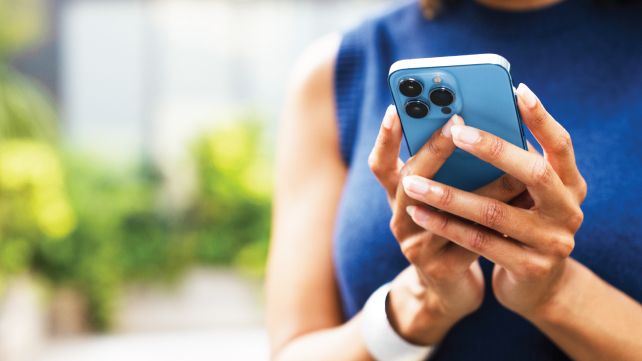 Woman holding a phone